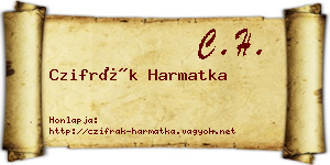 Czifrák Harmatka névjegykártya